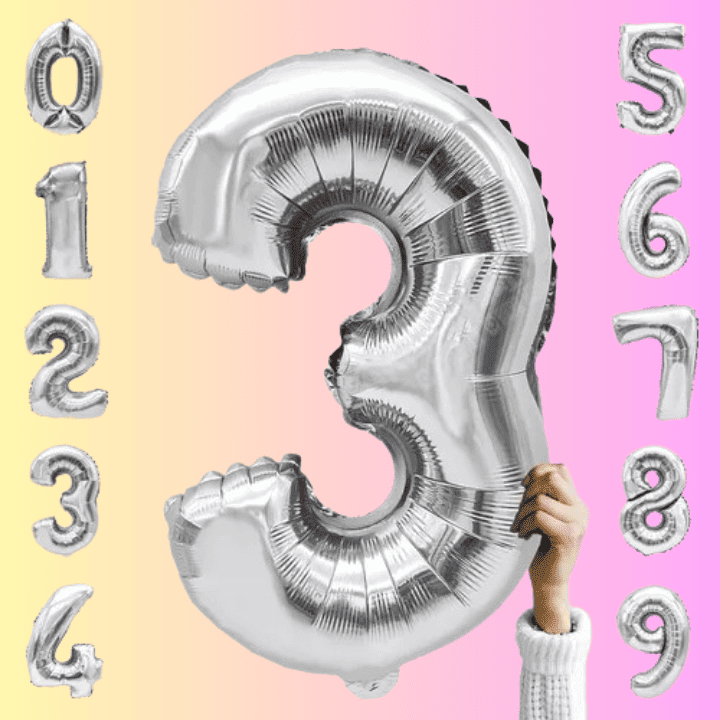 Globo Numero Metal y Dorado