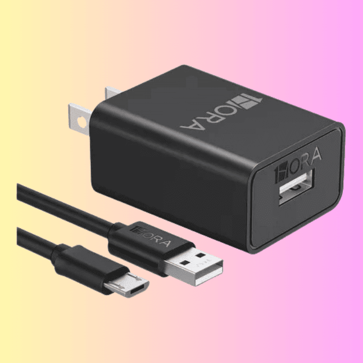 Cargador USB con cable Micro-USB Cargador Universal Carga Rápida Compatible Con Samsung Motorola Oppo 1Hora GAR064 negro